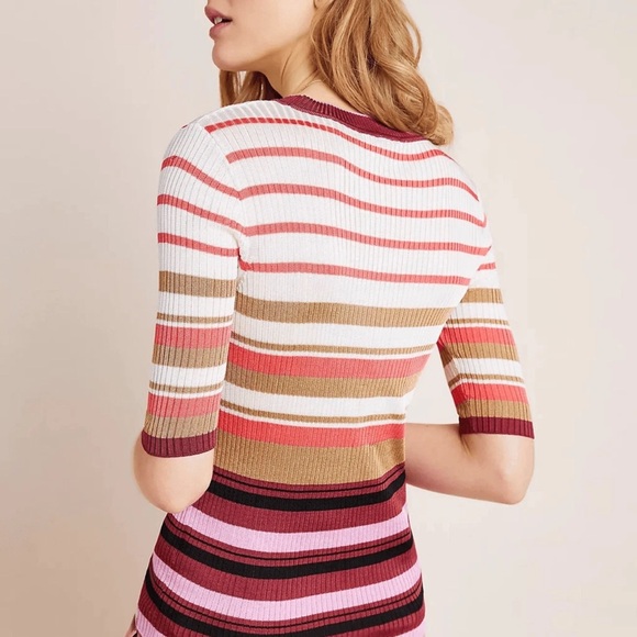 Anthropologie Scotch & Soda Anja Sweater Striped Tee Sz L - Picture 2 of 14